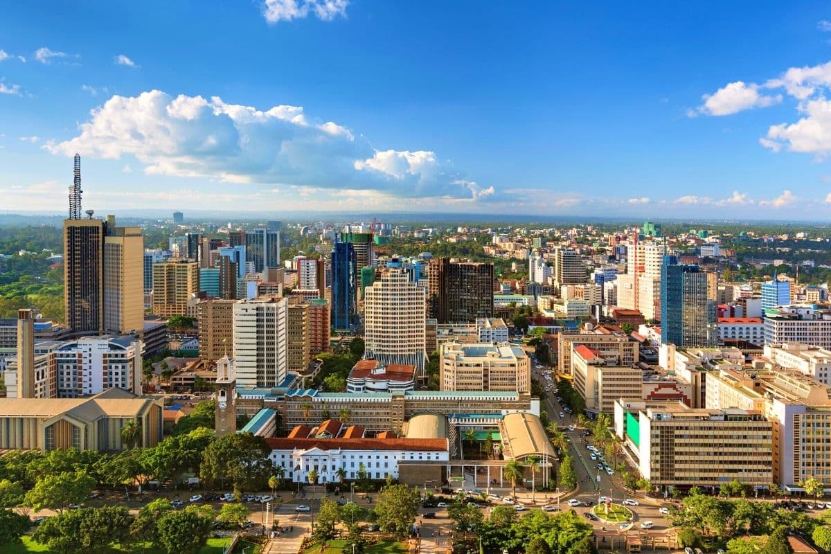 The Nairobi skyline, looking across the central business district